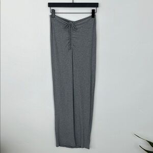 Skims Soft Lounge Ruched Long Skirt in Heather Gray